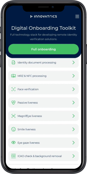 Innovatrics NFC Reading & verification Innovatrics NFC Reading & verification